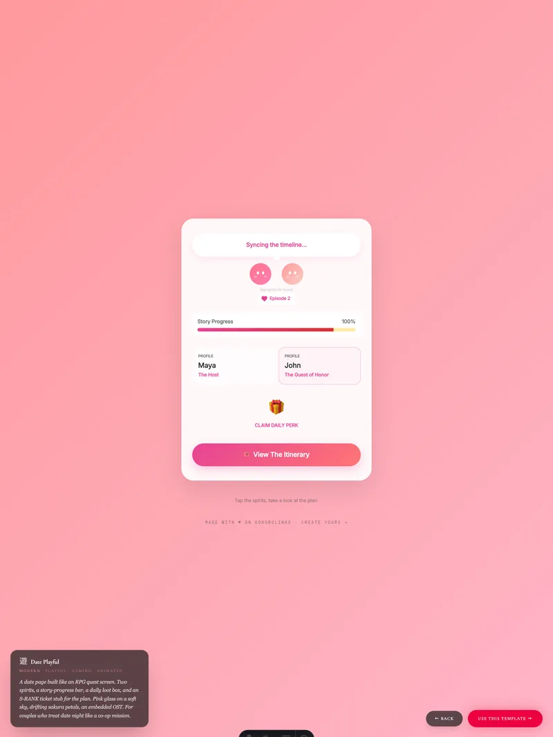 Date Playful template preview
