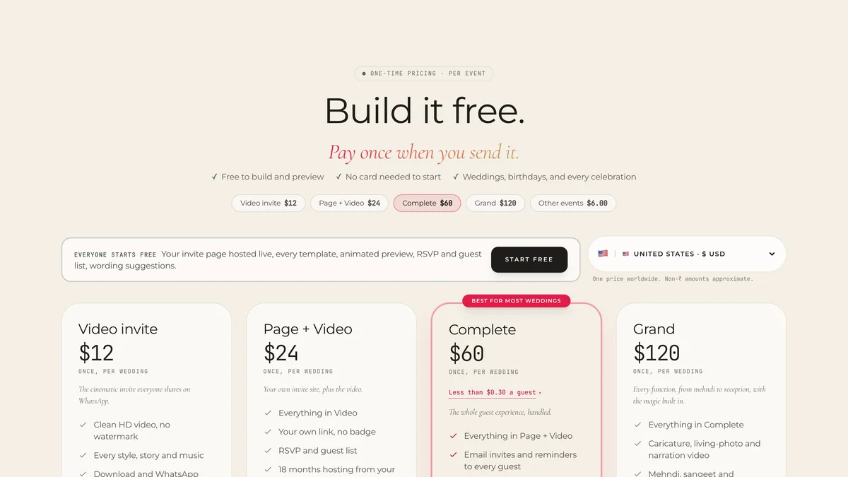 The pricing page questions about hosting and archiving.